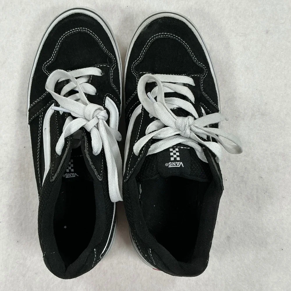 Vans Filmore Kids Shoes Black White Suede Canvas Skate Sneakers Youth 6.0 500714